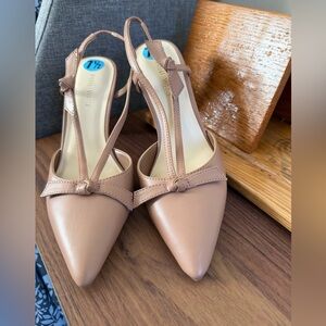 Nine West Beige Slingback Heels